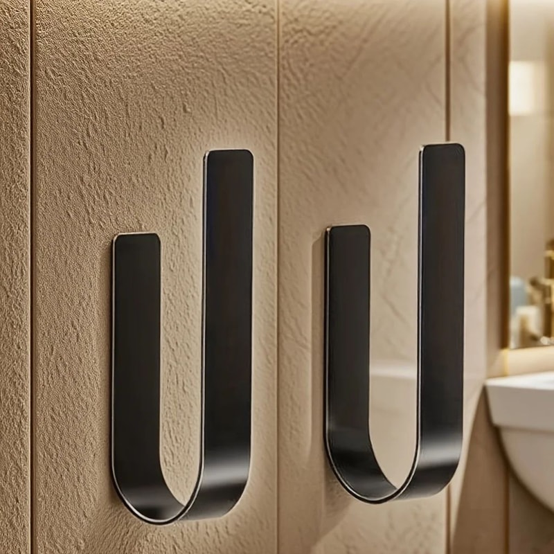 3in1 Wall Mounted Toilet Paper Holder Black Metal Tissue Rack With Towel Bar Hooks Bathroom Organ 3