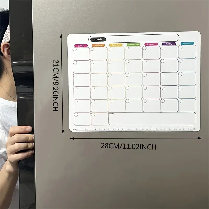 Magnetic Refrigerator Planner Board Monthly Weekly Calendar Dry Erase Fridge Organizer With Memo 5