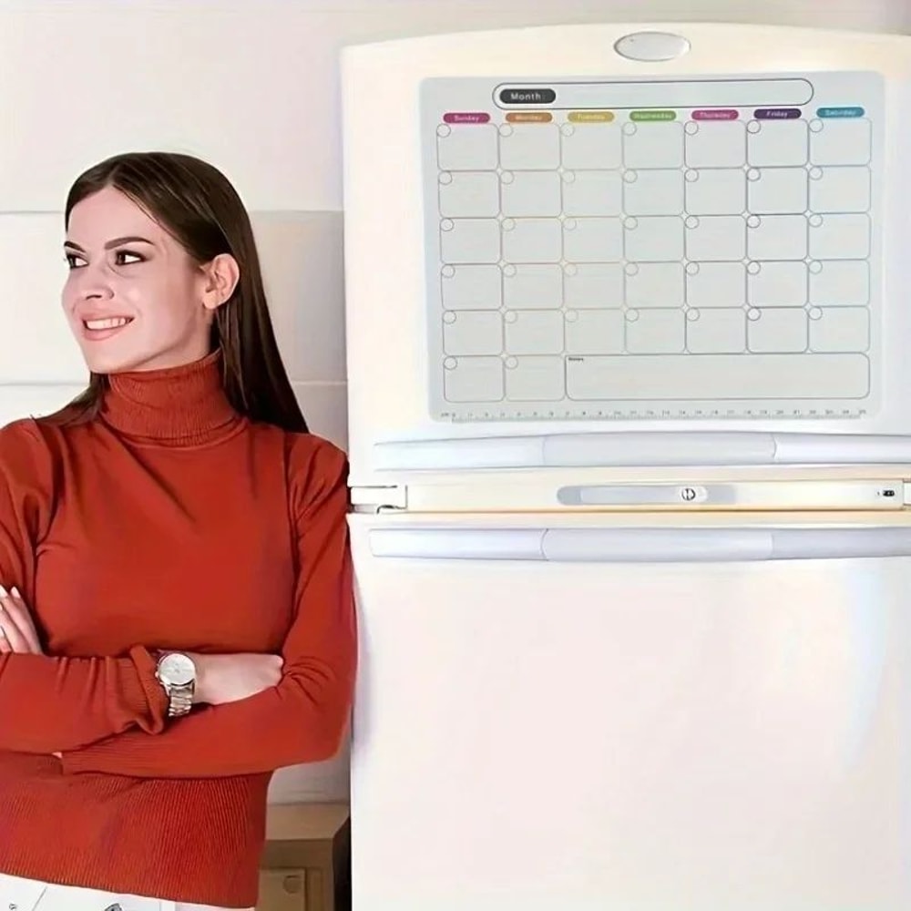 Magnetic Refrigerator Planner Board Monthly Weekly Calendar Dry Erase Fridge Organizer With Memo 2