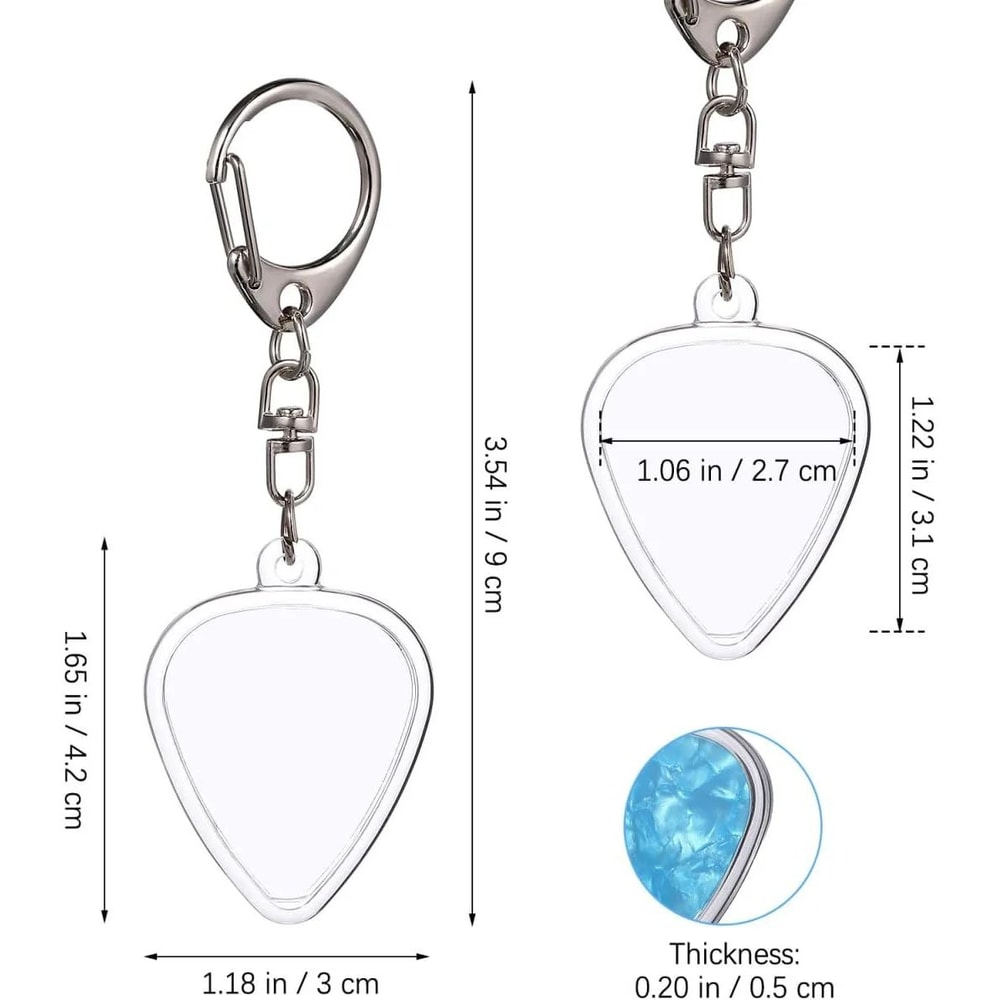 HeartShaped Guitar Pick Holder Keychain Acrylic Pick Case Organizer With Secure Lid For Musicians 5