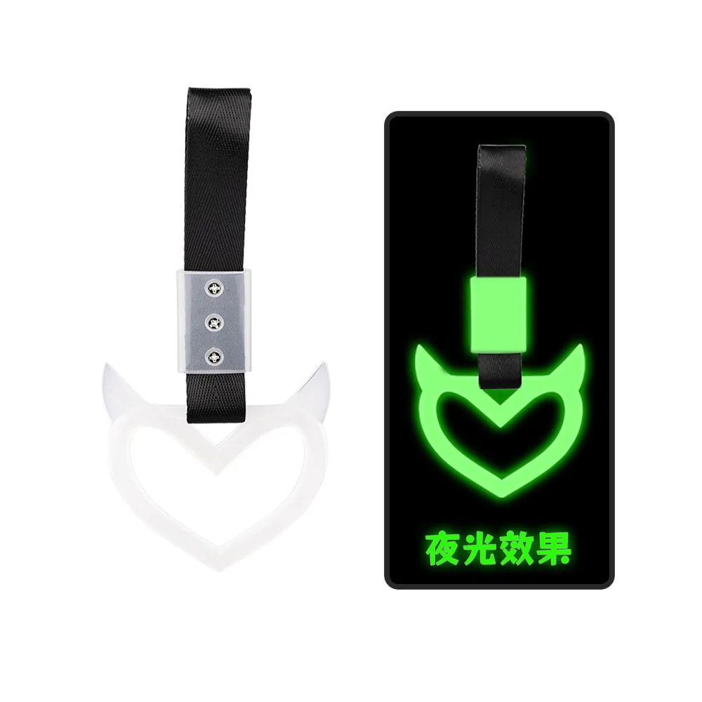 JDM Zurikawa Ring Handle Devil Heart Drift Charm Car Strap Interior Rear Bumper Warning Accessory 15