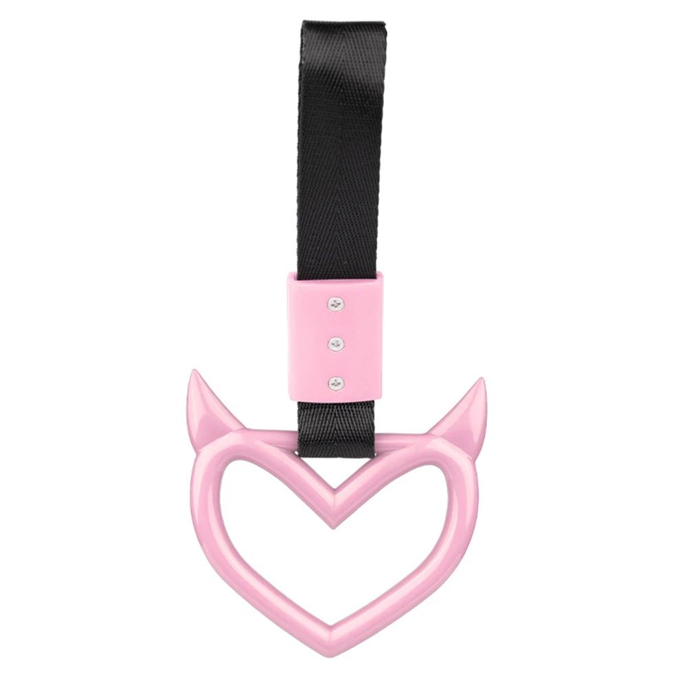 JDM Zurikawa Ring Handle Devil Heart Drift Charm Car Strap Interior Rear Bumper Warning Accessory 7
