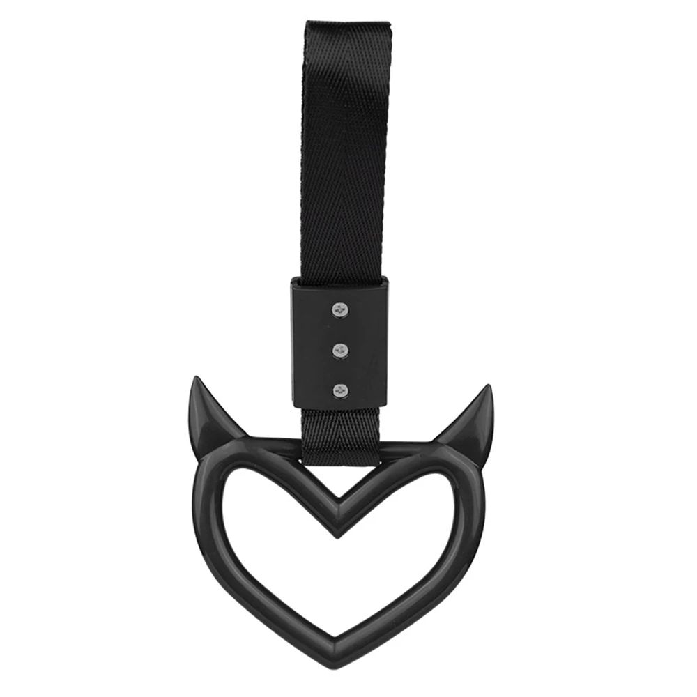 JDM Zurikawa Ring Handle Devil Heart Drift Charm Car Strap Interior Rear Bumper Warning Accessory 12