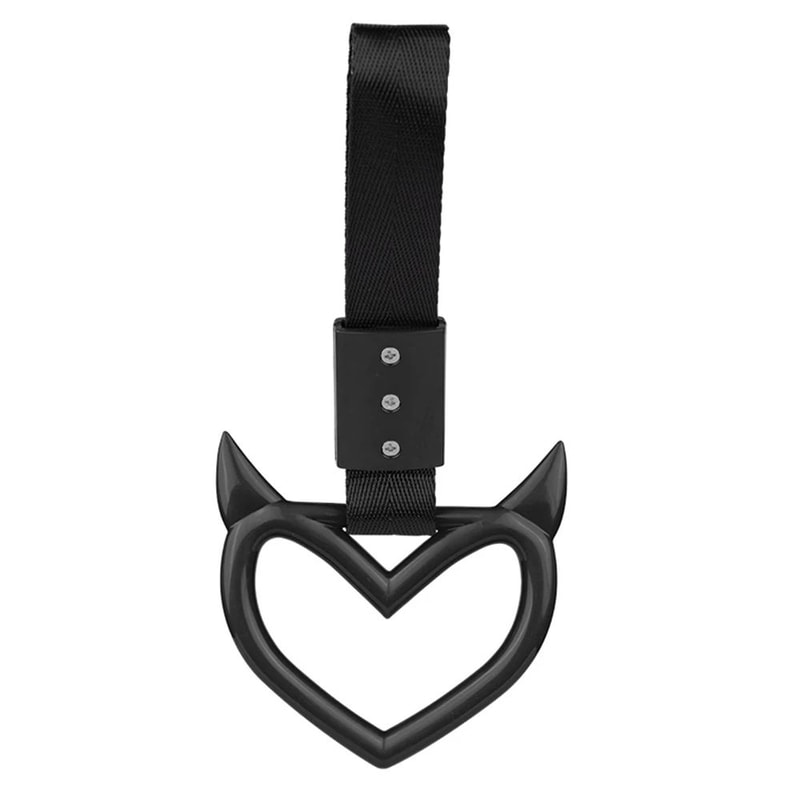 JDM Zurikawa Ring Handle Devil Heart Drift Charm Car Strap Interior Rear Bumper Warning Accessory 12