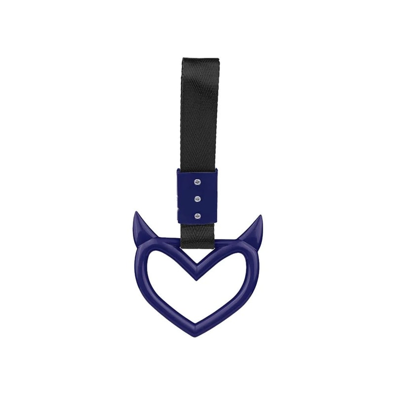 JDM Zurikawa Ring Handle Devil Heart Drift Charm Car Strap Interior Rear Bumper Warning Accessory 13