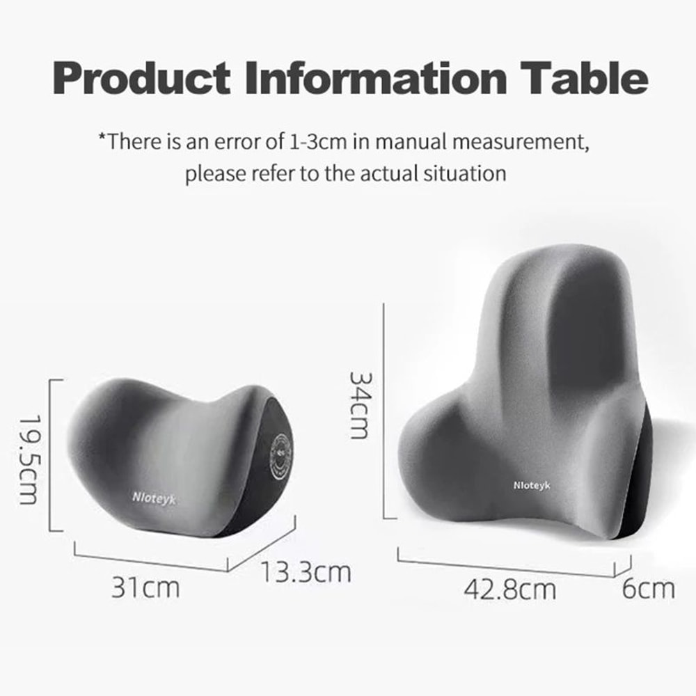Memory Foam Car Neck Pillow Ergonomic Headrest Lumbar Support Cushion For Travel Comfort 5