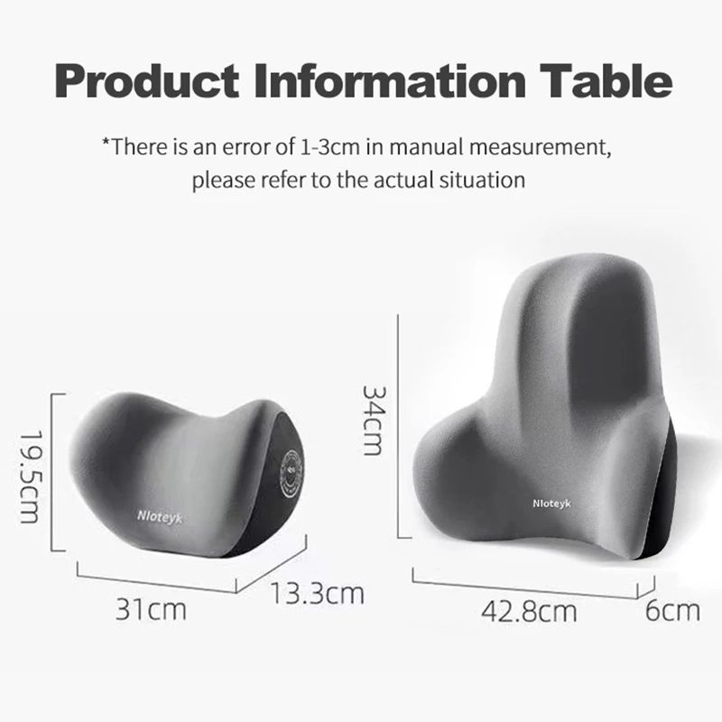 Memory Foam Car Neck Pillow Ergonomic Headrest Lumbar Support Cushion For Travel Comfort 5