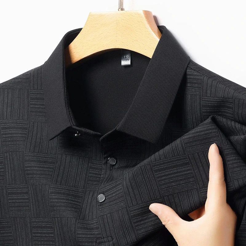 Mens Printed Polo Shirt Short Sleeve Business Casual Polo Breathable Summer Shirt For Men 2