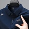 Mens Solid Polo Shirt Short Sleeve Business Casual Polo With Badge Breathable Summer Shirt 3