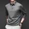 Mens Solid Polo Shirt Long Sleeve Business Casual Polo With Badge AntiWrinkle Breathable Shirt 12