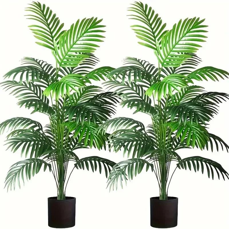 Artificial Areca Palm Plant Faux Indoor Tree Decor 24 Leaves Fake Plant In Pot For Home Office De 1