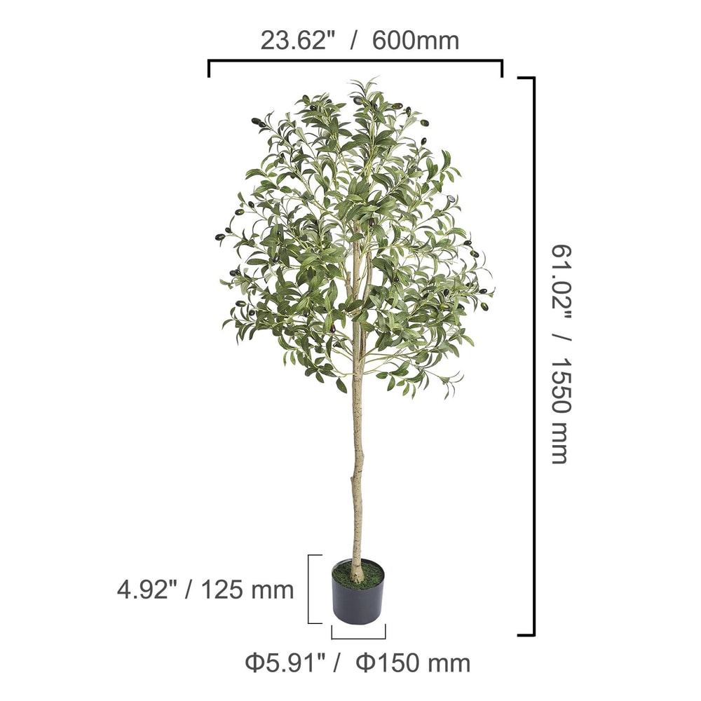 Artificial Olive Tree Faux Indoor Plant 456 FT Tall PE Tree Home Decor Low Maintenance 6