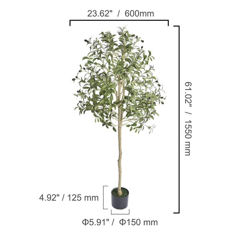 Artificial Olive Tree Faux Indoor Plant 456 FT Tall PE Tree Home Decor Low Maintenance 6