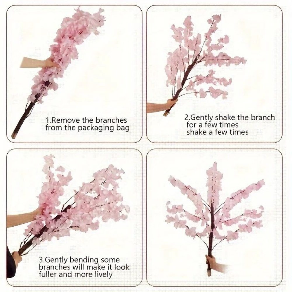 Artificial Cherry Blossom Tree Faux Sakura Pink Blossom Tree Indoor Outdoor Wedding Party Home Dec 3