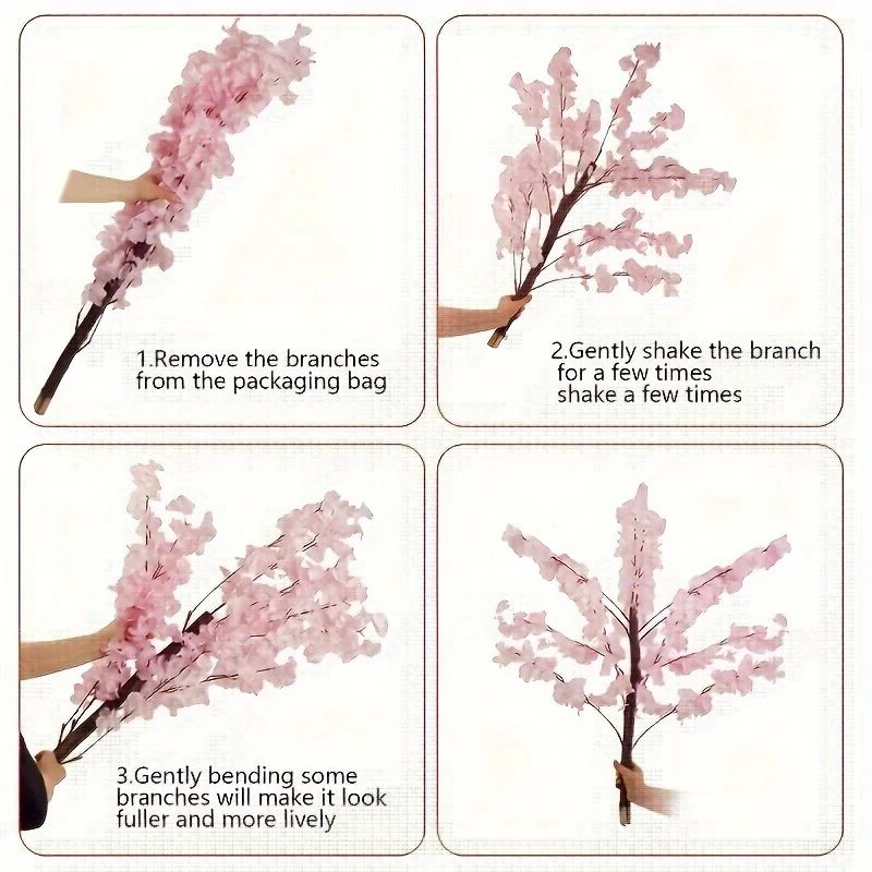 Artificial Cherry Blossom Tree Faux Sakura Pink Blossom Tree Indoor Outdoor Wedding Party Home Dec 3