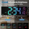 162in Large Digital Wall Clock LED RGB Display Remote Control Dual Alarm Auto Dimming Clock 2