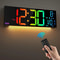 162in Large Digital Wall Clock LED RGB Display Remote Control Dual Alarm Auto Dimming Clock 0