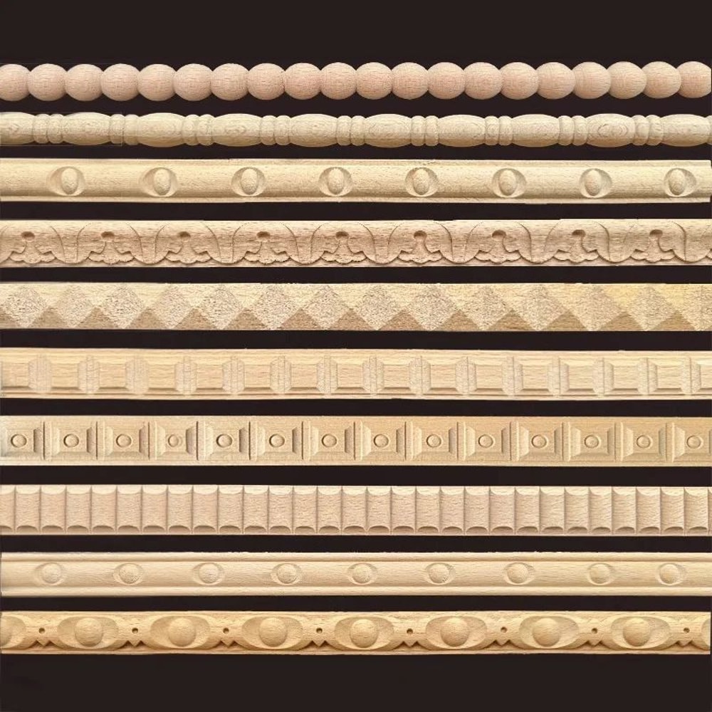 Wood Carved Corner Onlay Vintage Furniture Applique Frame Decorative Wood Trim For Cabinet Home D 0