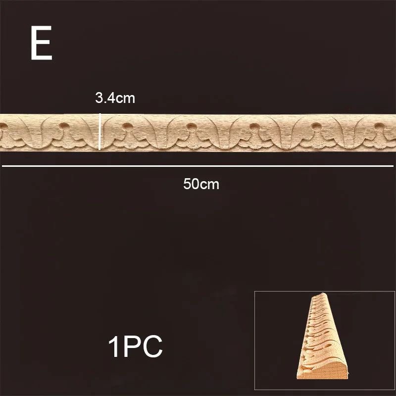 Wood Carved Corner Onlay Vintage Furniture Applique Frame Decorative Wood Trim For Cabinet Home D 16