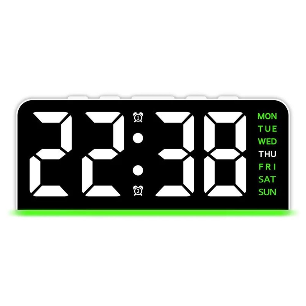 Digital LED Alarm Clock Modern Desktop Clock With Temperature Display Snooze Night Light 11
