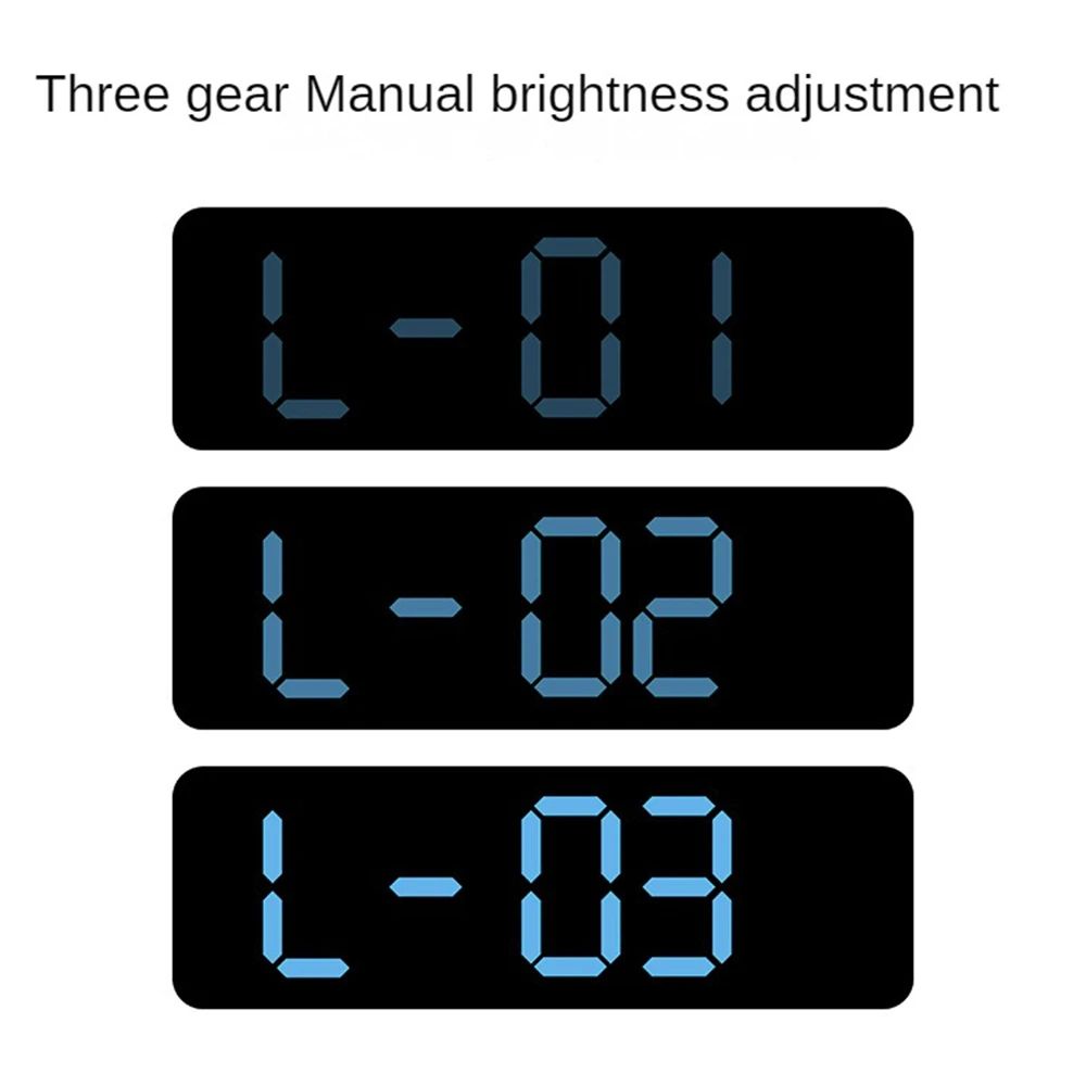 Large LED Digital Wall Clock Temperature Humidity Display Dual Alarm Adjustable Brightness Desk C 2