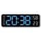 Large LED Digital Wall Clock Temperature Humidity Display Dual Alarm Adjustable Brightness Desk C 8