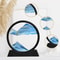 3D Moving Sand Art Frame Round Quicksand Glass Sandscape Hourglass Desk Decor Relaxing Gift 2