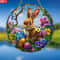 2D Flat Easter Bunny Acrylic Window Hanging With Egg Floral Design Festive Spring Decor Ornament 1