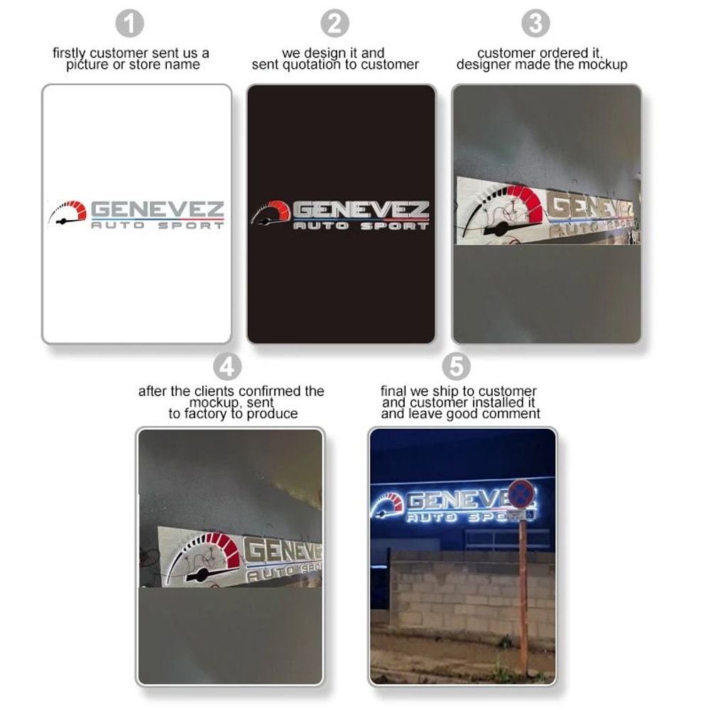 Custom Backlit Metal Logo Sign Waterproof LED Business Wall Sign For Salon Clinic Auto Shop Brand