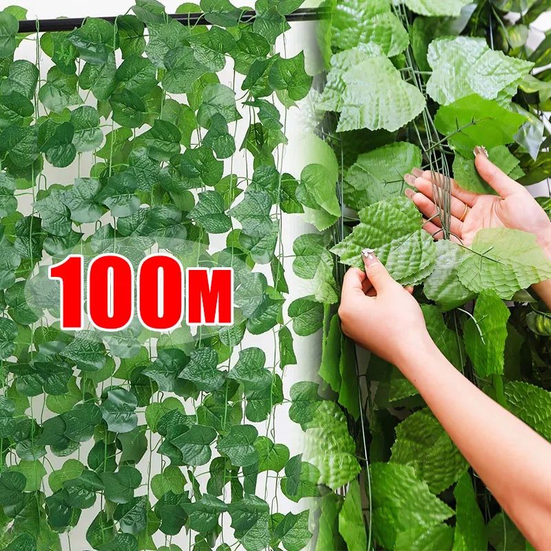 Artificial Ivy Leaf Garland Silk Hanging Green Vine For Home Garden Wedding Decor 4