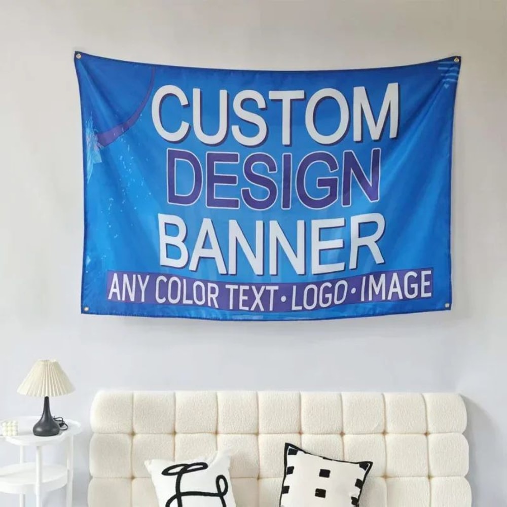Custom Polyester Banner With Grommets Durable Indoor Outdoor Personalized Banner For Home Event 2