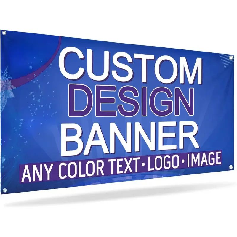 Custom Polyester Banner With Grommets Durable Indoor Outdoor Personalized Banner For Home Event 0