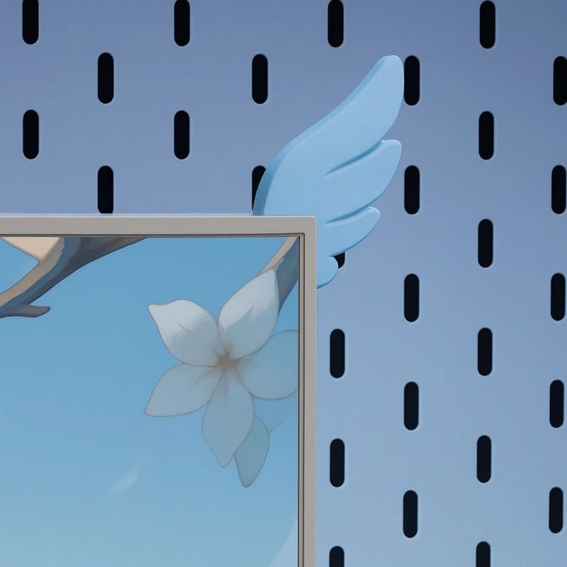 3D Printed Pink Wing Monitor Decor Cute ESports Screen Side Ornaments For Desk Setup Aesthetic 6