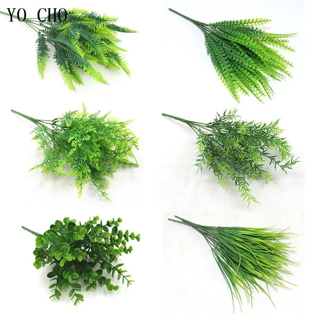 Artificial Fern Grass Plants Realistic Green Leaf Faux Plants For Home Garden Wedding Decor 0