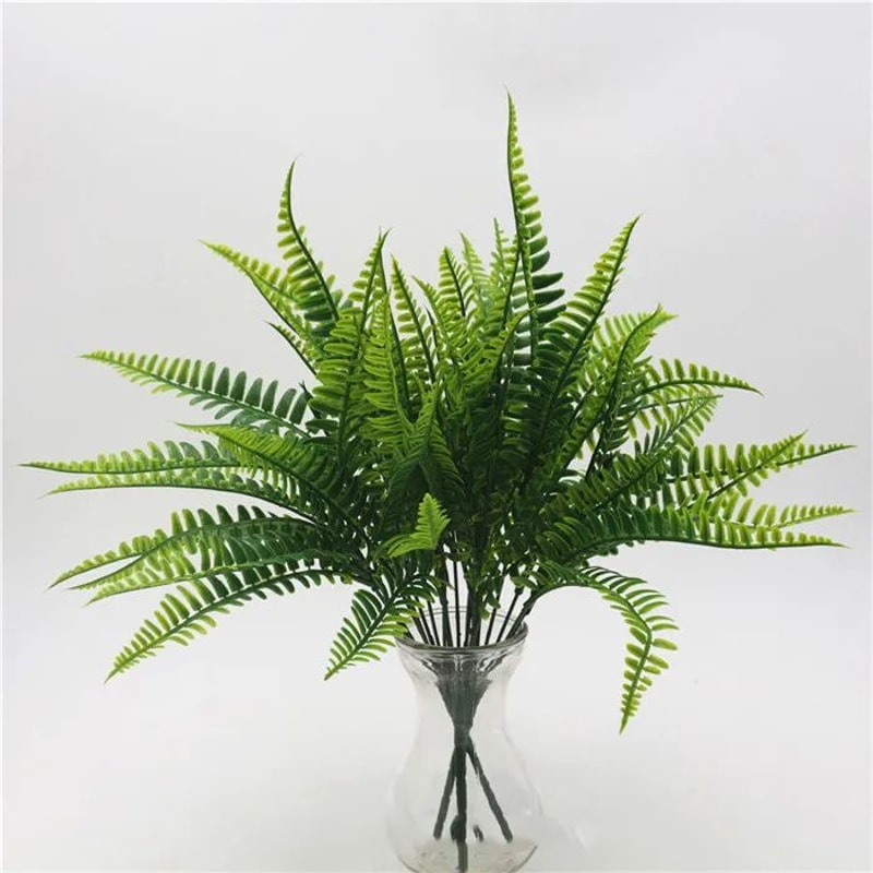 Artificial Fern Grass Plants Realistic Green Leaf Faux Plants For Home Garden Wedding Decor 16