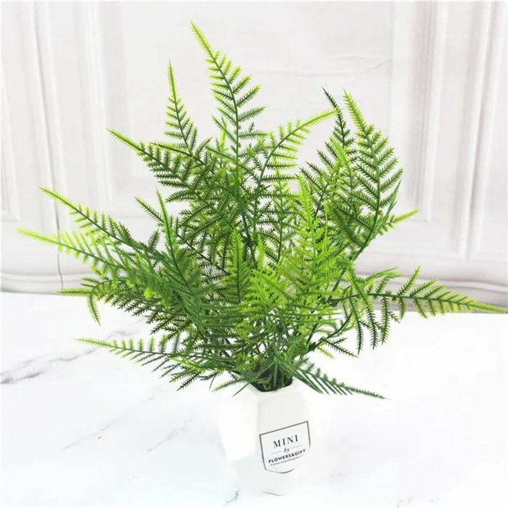 Artificial Fern Grass Plants Realistic Green Leaf Faux Plants For Home Garden Wedding Decor 25