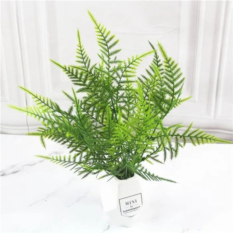 Artificial Fern Grass Plants Realistic Green Leaf Faux Plants For Home Garden Wedding Decor 25