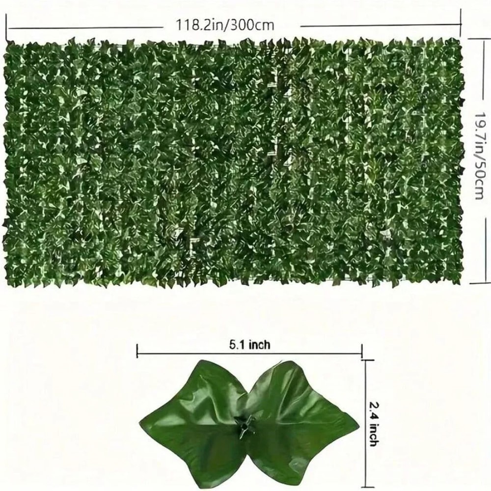 Artificial Ivy Privacy Fence Screen UV Resistant Green Wall Panel For Balcony Patio Garden Decor 5
