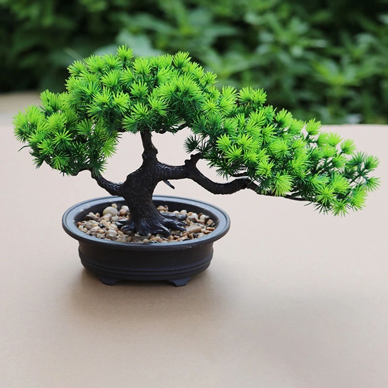 Artificial Japanese Pine Bonsai Tree Realistic Indoor Desk Plant For Home Office Decor 4