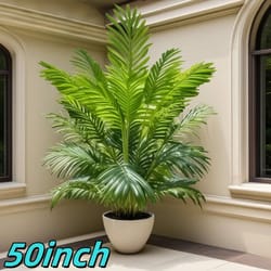 50-inch artificial palm tree – realistic tall faux plant for indoor & outdoor home decor