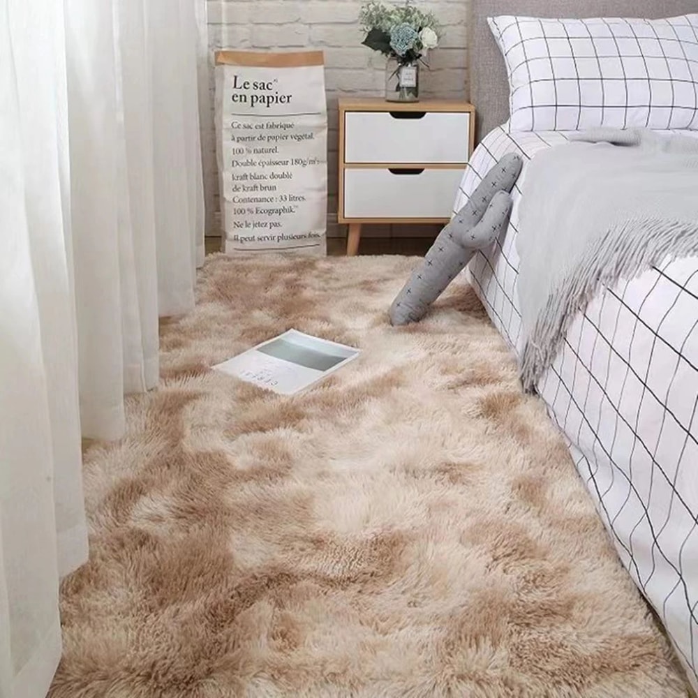 Fluffy Shaggy Area Rug Soft NonSlip TieDyed Plush Carpet For Bedroom Living Room 6