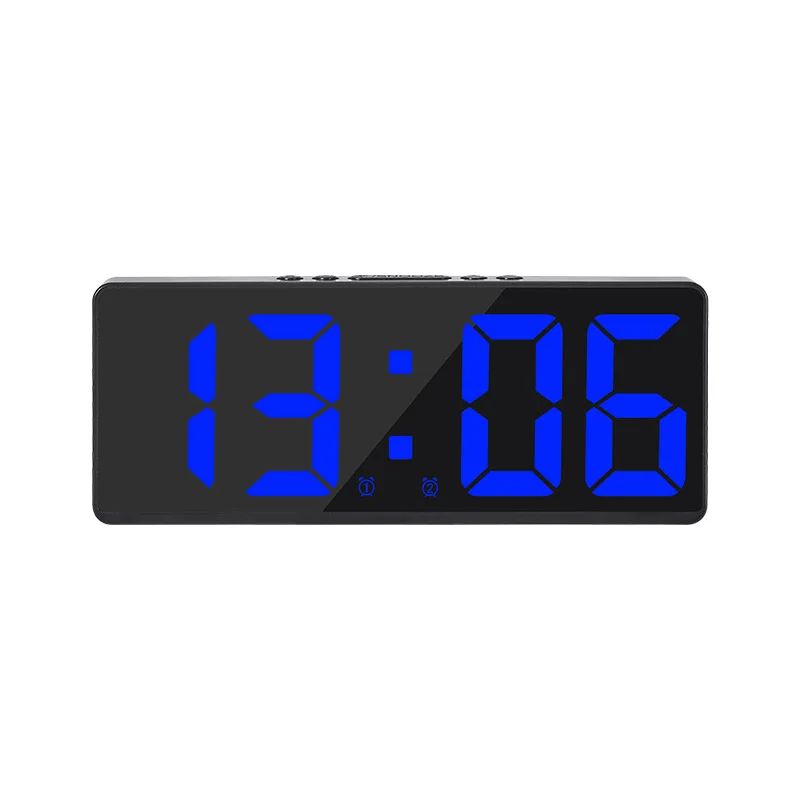 Smart Voice Control LED Digital Alarm Clock Dual Alarm Temperature Display Night Mode Desk Clock 11