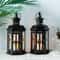 Vintage Nordic Iron Candle Lantern Hanging Black Decorative Lantern For Home Wedding Decor 1