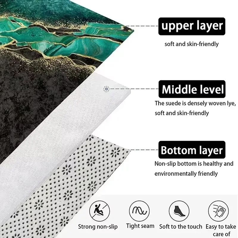 3D Desert Crack Fire Water Area Rug NonSlip Washable Flannel Floor Mat For Living Room Bedroom 4