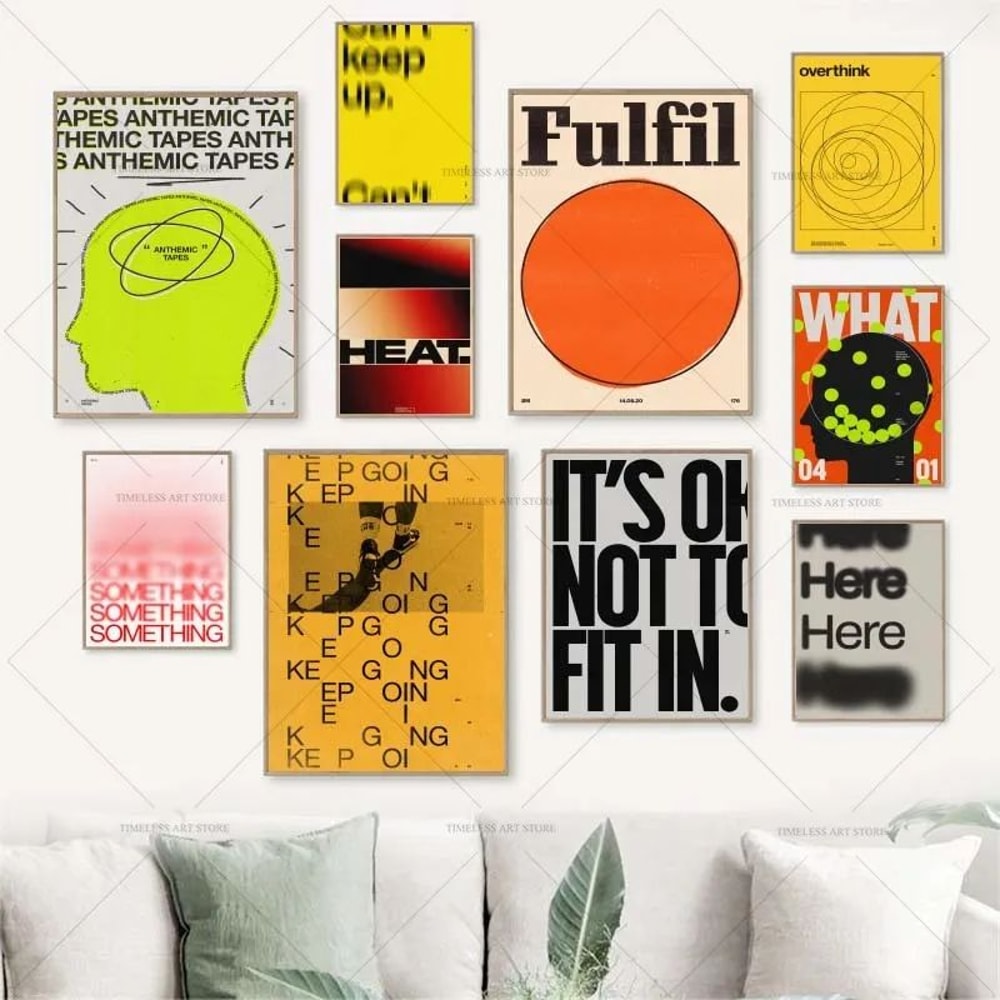 Modern Inspirational Quote Canvas Poster Retro Typography Wall Art For Home Decor 0