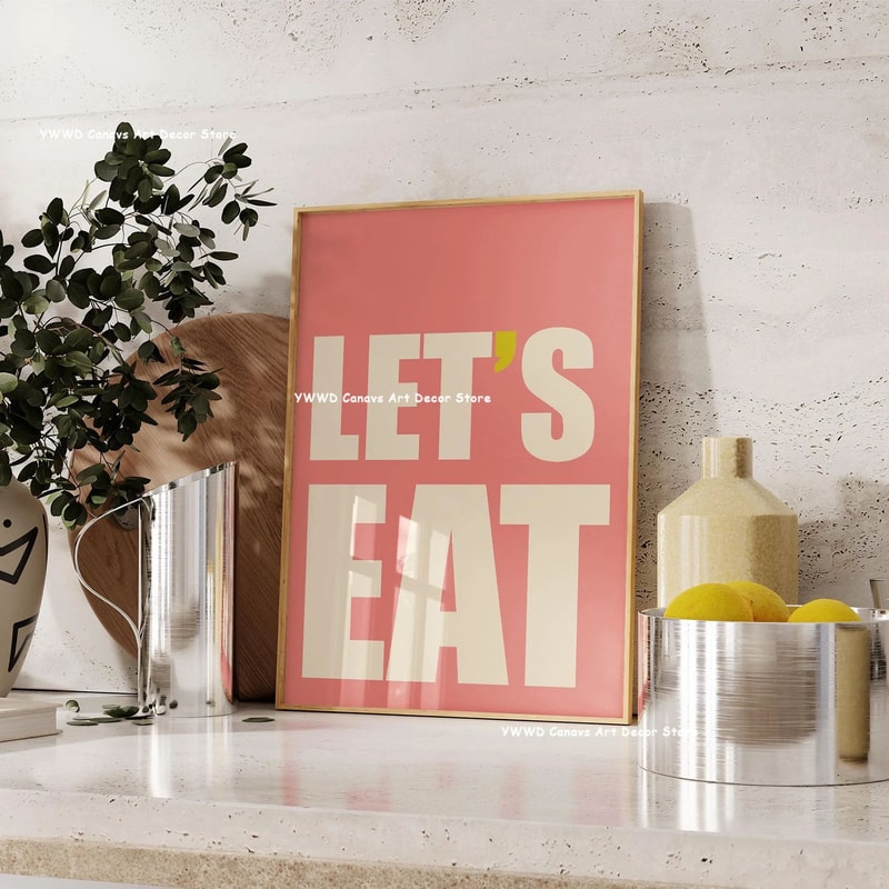 Bon Appetit Kitchen Canvas Poster Coffee Espresso Typography Wall Art For Dining Room Decor 13