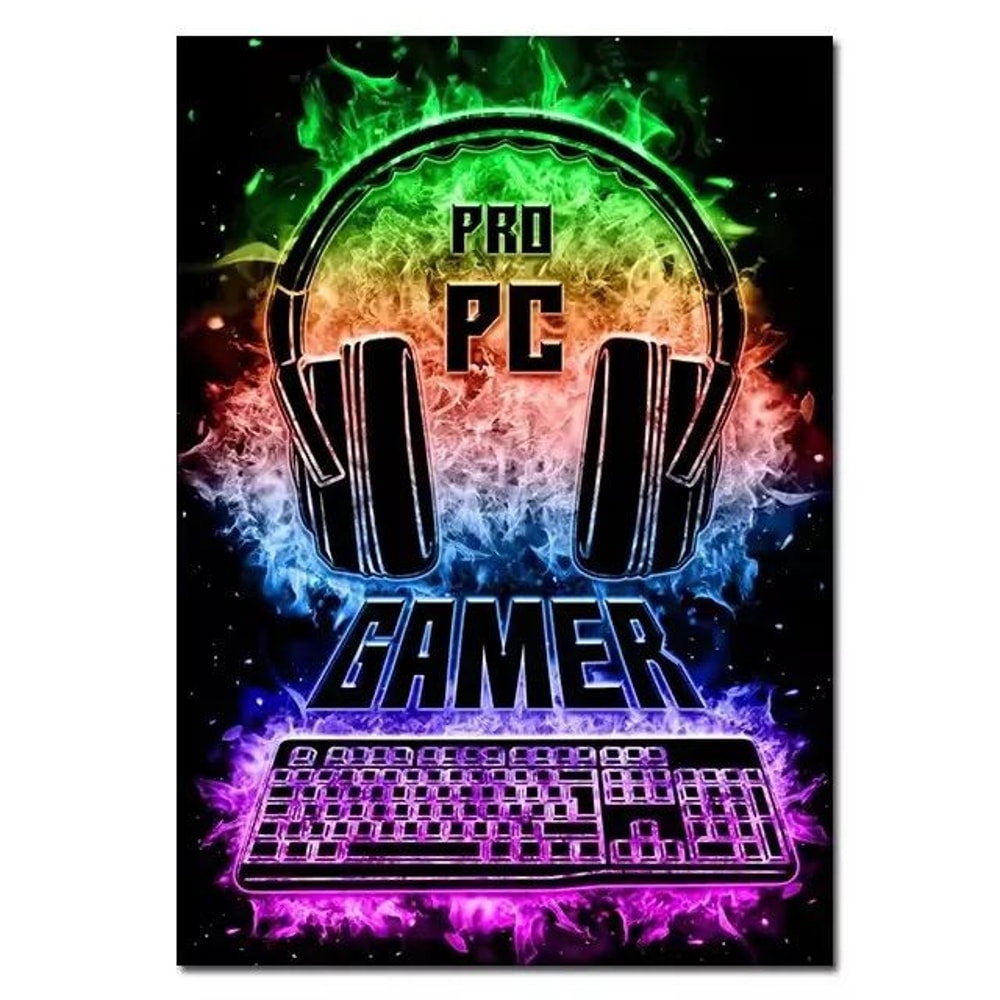 Gaming Room Canvas Poster Punk Style Gamepad Wall Art For Gamer Bedroom Decor 7