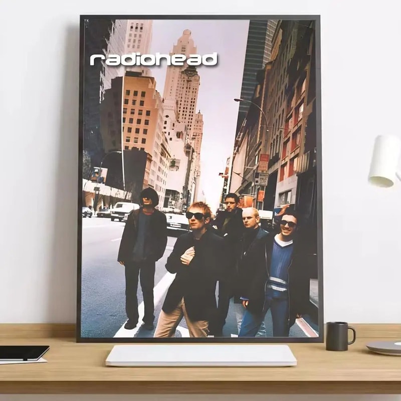 Radiohead Rainbow Canvas Poster Aesthetic Band Calligraphy Wall Art For Room Decor 8