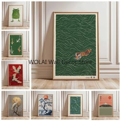 japanese tiger & koi canvas wall art – asian animal print poster for modern home decorbring strength, balance, and cultu
