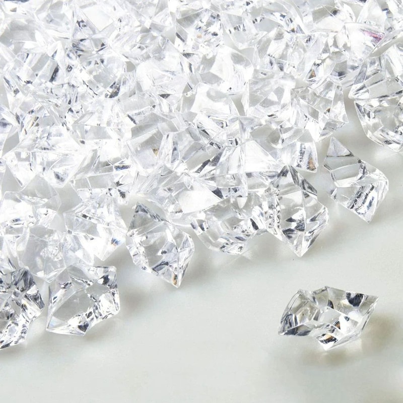 Crystal Clear Acrylic Crushed Ice Stones Transparent Vase Filler For Wedding Party Decor 10